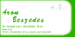 aron beszedes business card